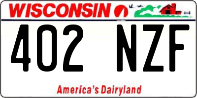 WI license plate 402NZF