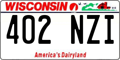 WI license plate 402NZI
