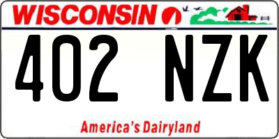WI license plate 402NZK