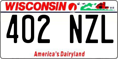 WI license plate 402NZL