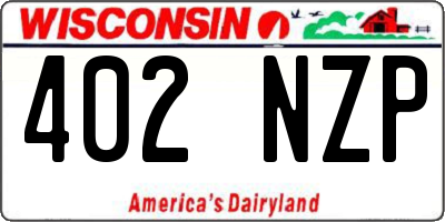 WI license plate 402NZP