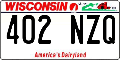 WI license plate 402NZQ