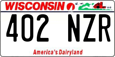 WI license plate 402NZR