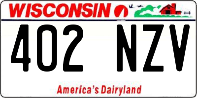 WI license plate 402NZV