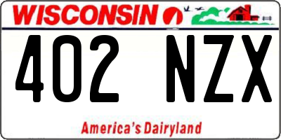 WI license plate 402NZX