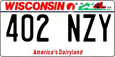 WI license plate 402NZY