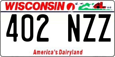 WI license plate 402NZZ