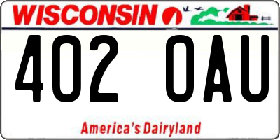 WI license plate 402OAU