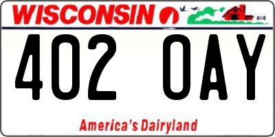 WI license plate 402OAY