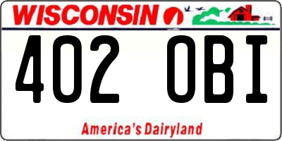 WI license plate 402OBI