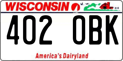 WI license plate 402OBK