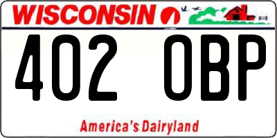 WI license plate 402OBP