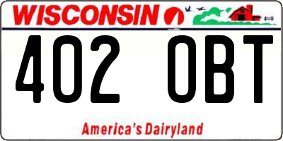WI license plate 402OBT