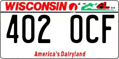 WI license plate 402OCF