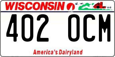 WI license plate 402OCM