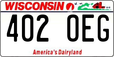 WI license plate 402OEG