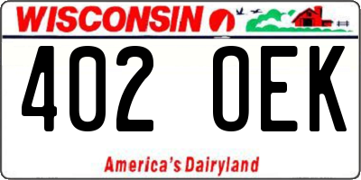 WI license plate 402OEK