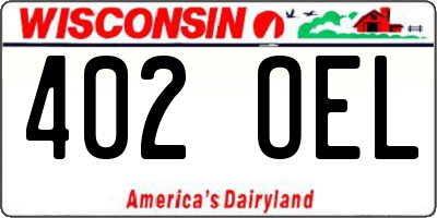 WI license plate 402OEL
