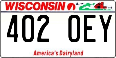 WI license plate 402OEY
