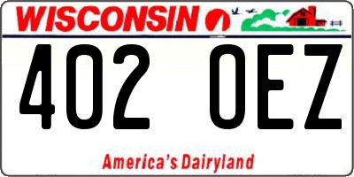 WI license plate 402OEZ