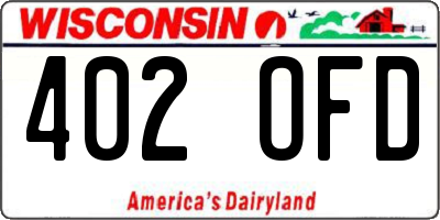 WI license plate 402OFD