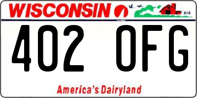 WI license plate 402OFG
