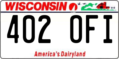 WI license plate 402OFI