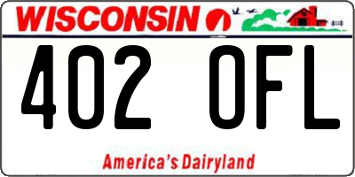 WI license plate 402OFL
