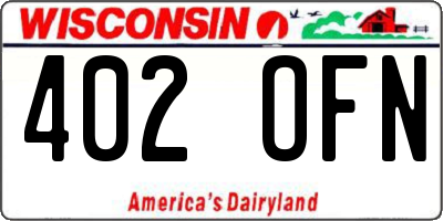 WI license plate 402OFN