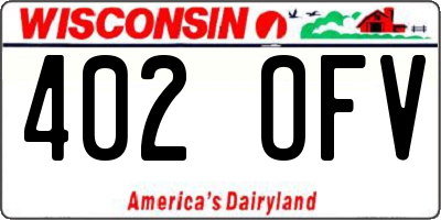 WI license plate 402OFV