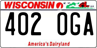 WI license plate 402OGA