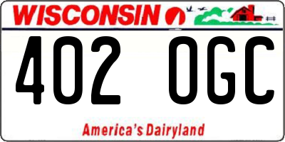 WI license plate 402OGC