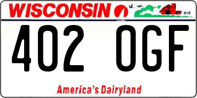 WI license plate 402OGF
