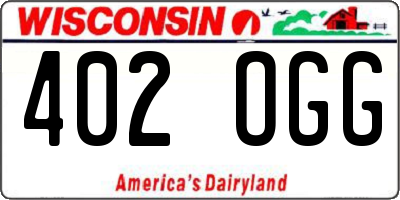 WI license plate 402OGG