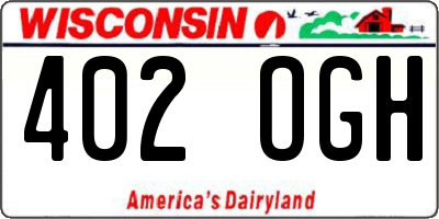 WI license plate 402OGH