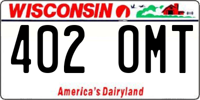 WI license plate 402OMT