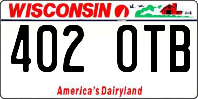 WI license plate 402OTB