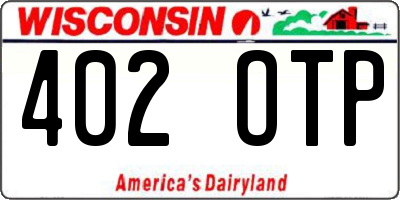 WI license plate 402OTP