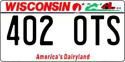 WI license plate 402OTS