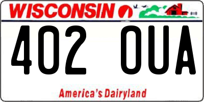 WI license plate 402OUA