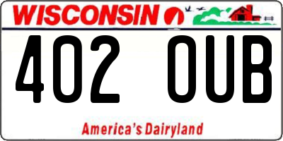 WI license plate 402OUB