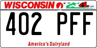 WI license plate 402PFF
