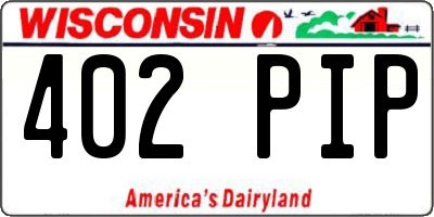 WI license plate 402PIP