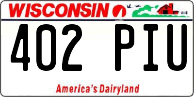 WI license plate 402PIU