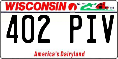 WI license plate 402PIV