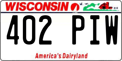 WI license plate 402PIW