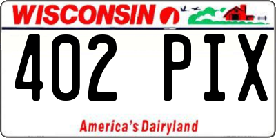 WI license plate 402PIX