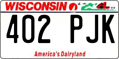 WI license plate 402PJK