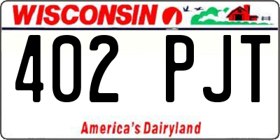 WI license plate 402PJT