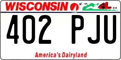 WI license plate 402PJU
